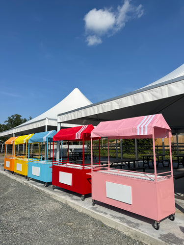 PICKUP ONLY--Portable Cart with Canopy, Mobile Food Display Stand with Lockable Wheels